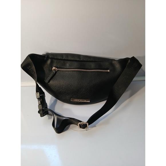 Steve Madden Black Quilted Convertible Fanny Pack Belt Bag & Matching Wallet Set - Picture 6 of 10